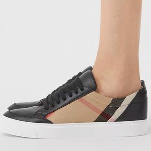 AUTHENTIC BURBERRY HOUSE CHECK & LEATHER SNEAKERS